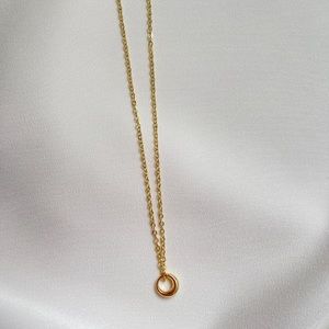 NWT Philos New York 18K Gold Plated 925 Sterling Silver Eternity Circle Necklace